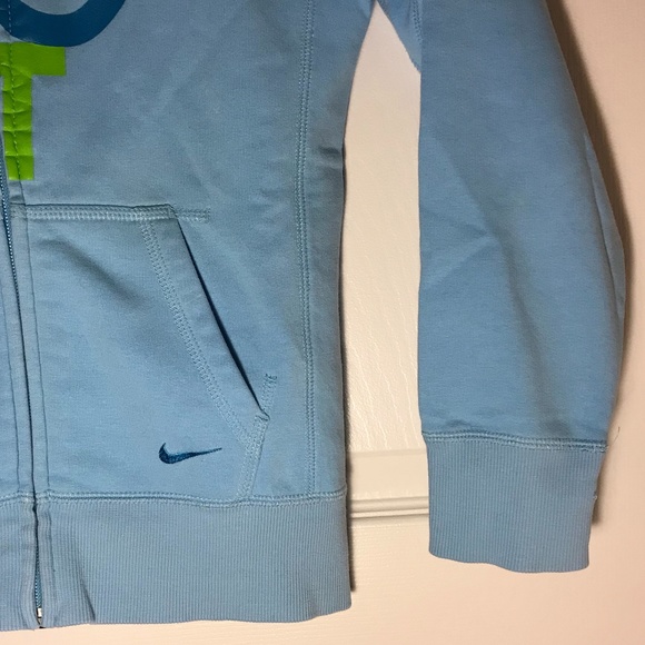 NIKE Kids Blue "Just Do It" Zip-up Hoodie Size M - Picture 3 of 8
